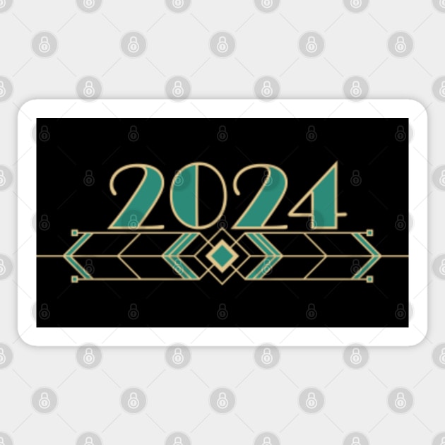 Art Deco 2025 New Year New Years Sticker TeePublic